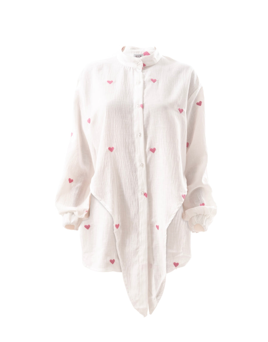 Tie Front Shirt in White