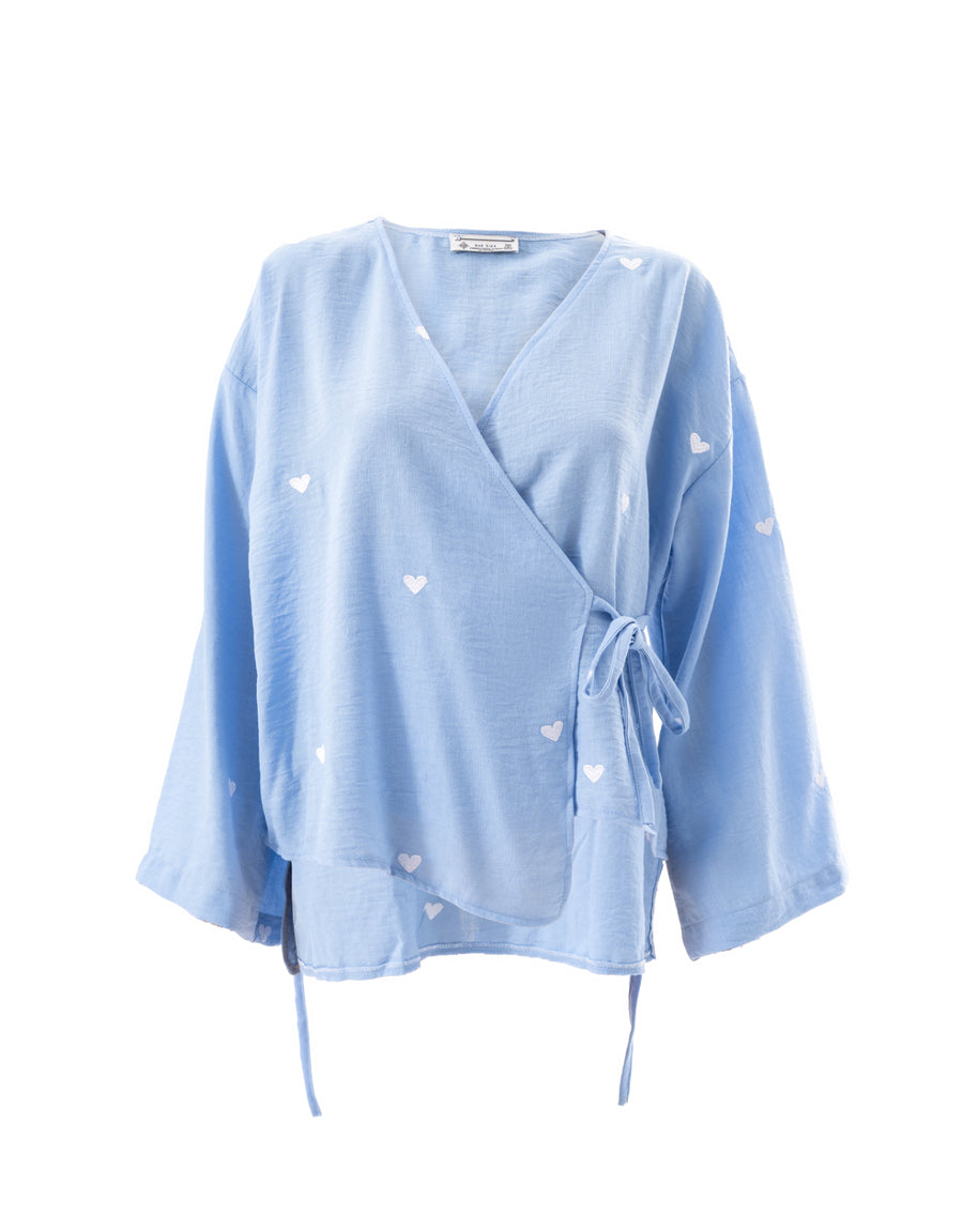 Wrap Me Top in Light Blue