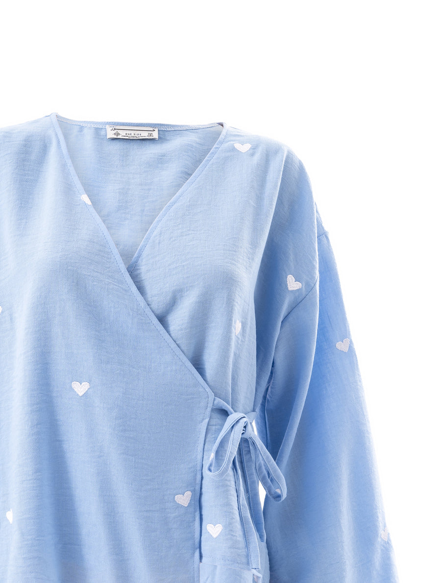 Wrap Me Top in Light Blue