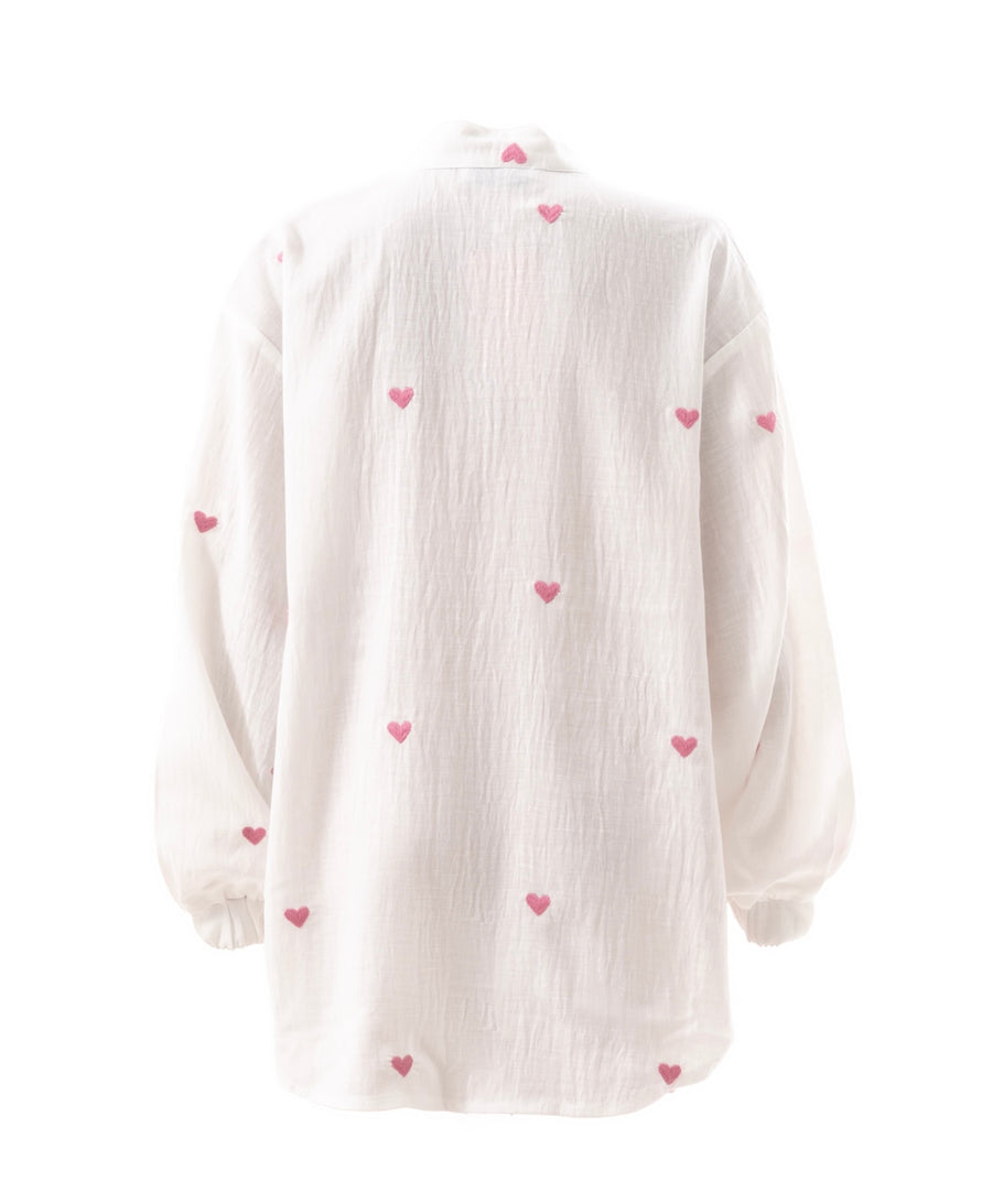 Tie Front Shirt in White