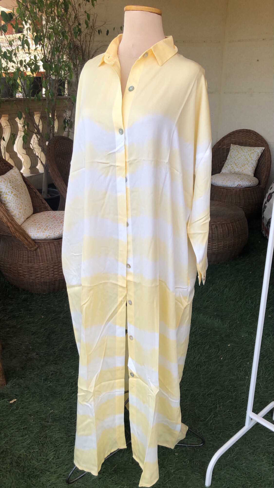 Dye Shirt Dress in Yellow