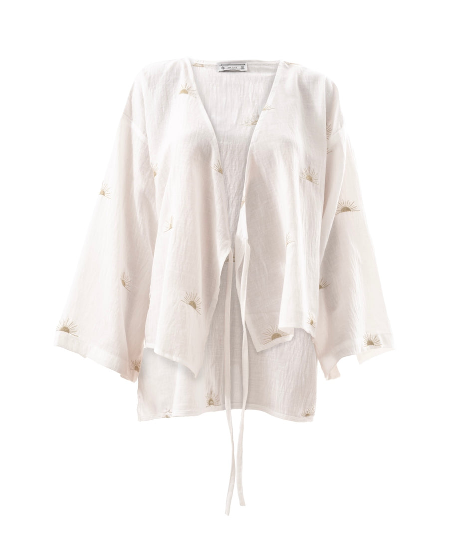 Wrap Me Top Sunshine in White