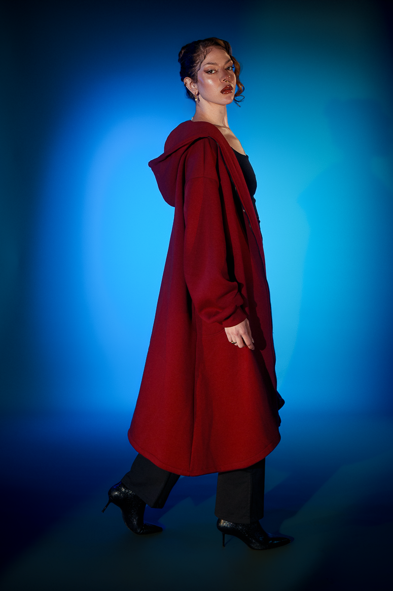 Like a Hug Coat in Maroon – HOOR