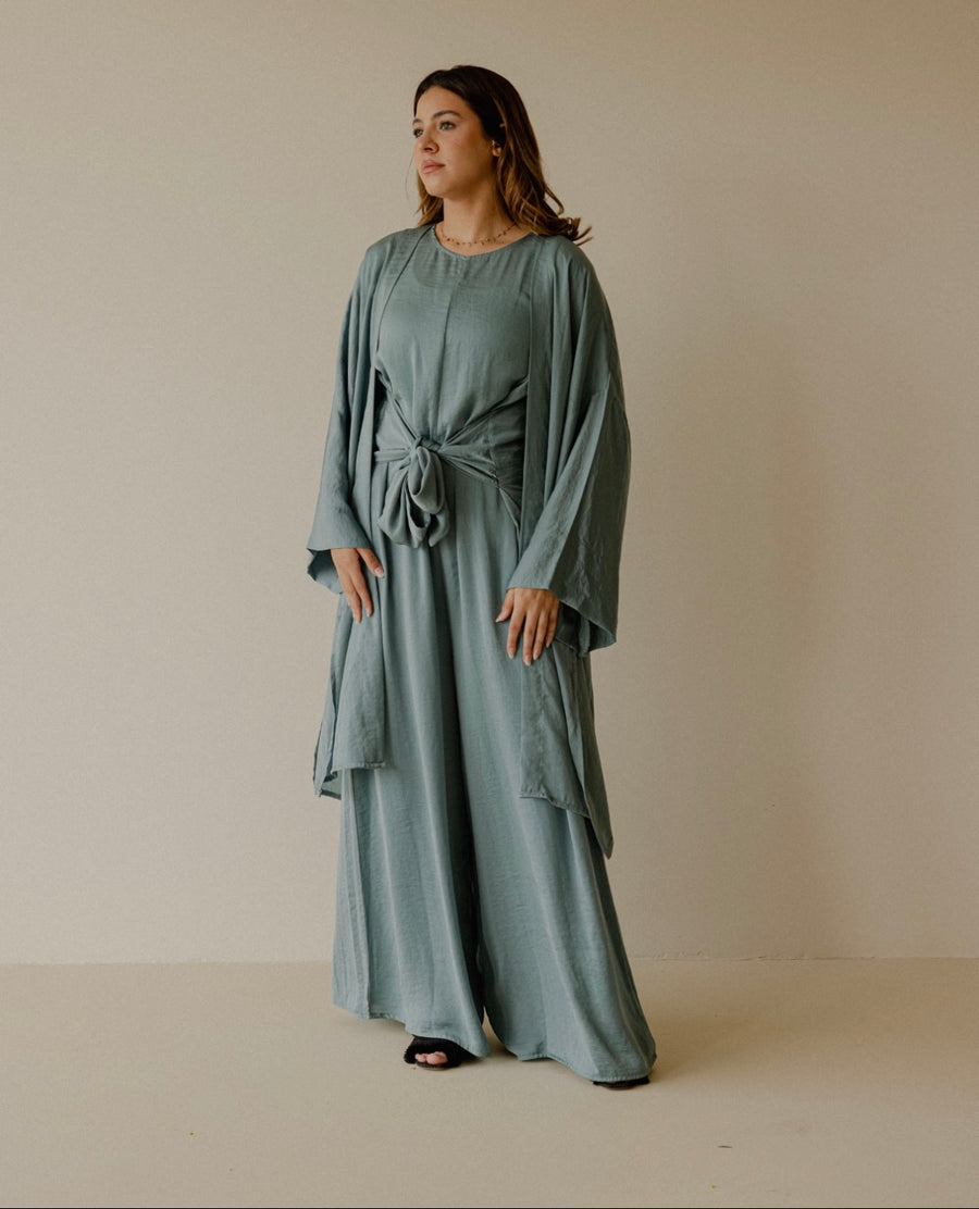 HOOReya Belted Jumpsuit in Petrol