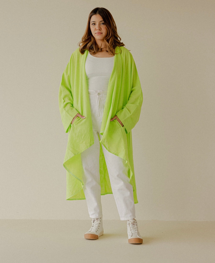 Toffo Cardigan in Lime Green