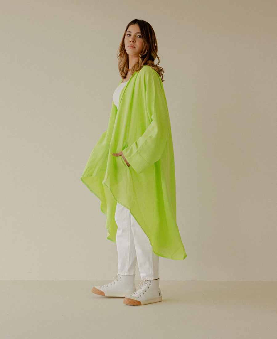 Toffo Cardigan in Lime Green