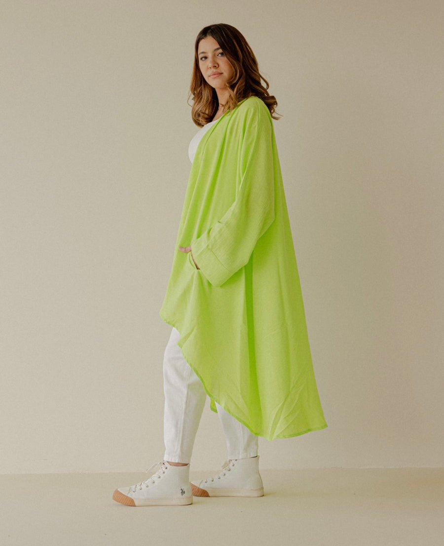 Toffo Cardigan in Lime Green