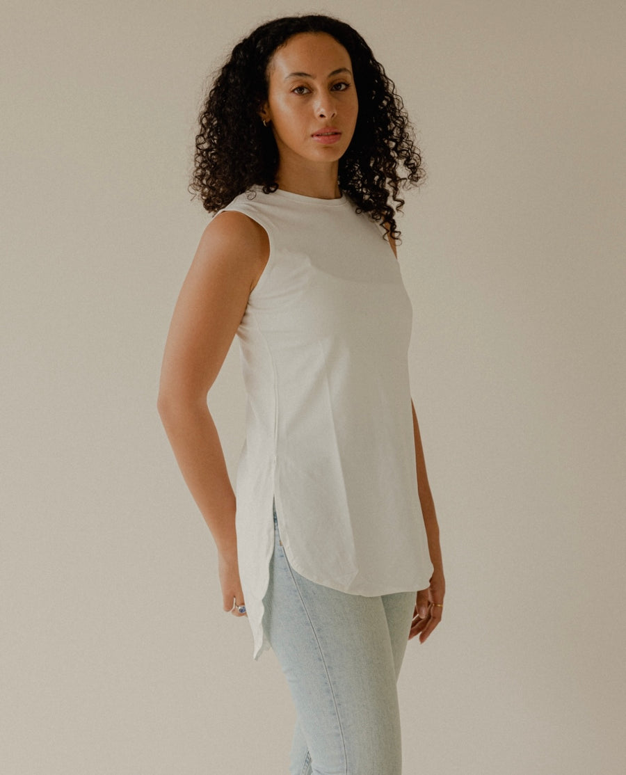 Essential Sleeveless Basic in White