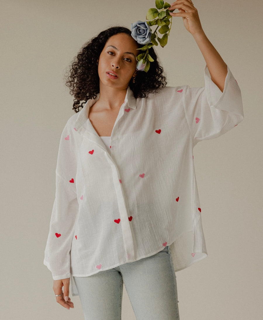 Red-Rose Mila Shirt in White