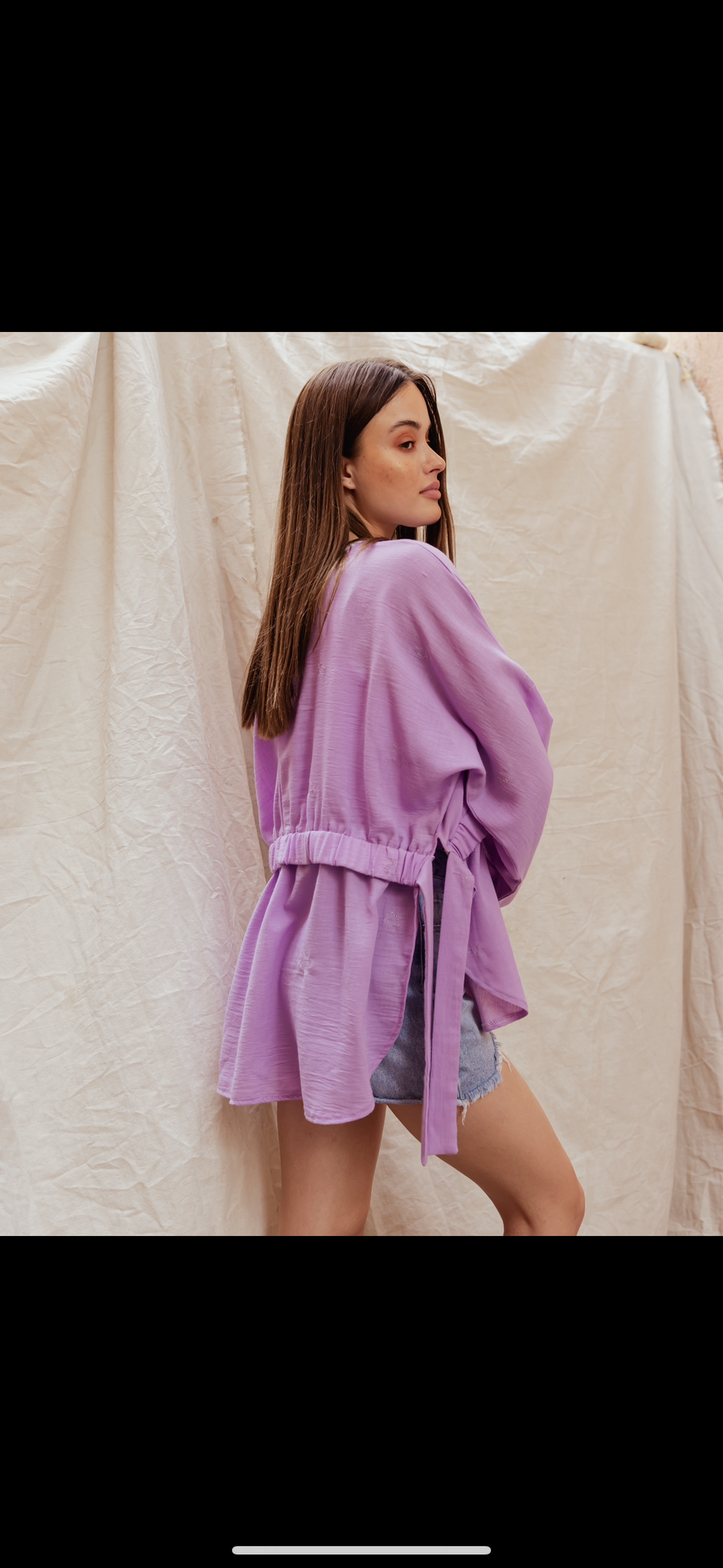 Sela Linen Top in Lilac