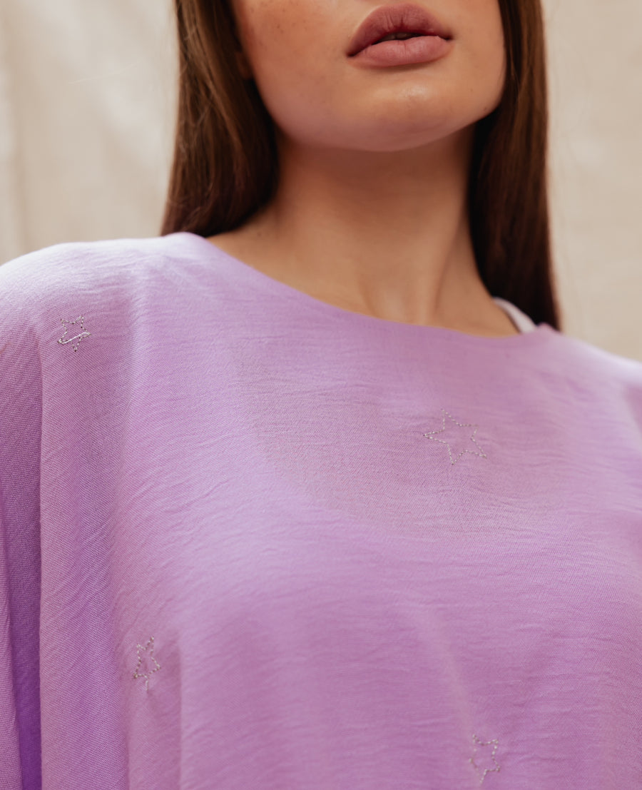 Sela Linen Top in Lilac