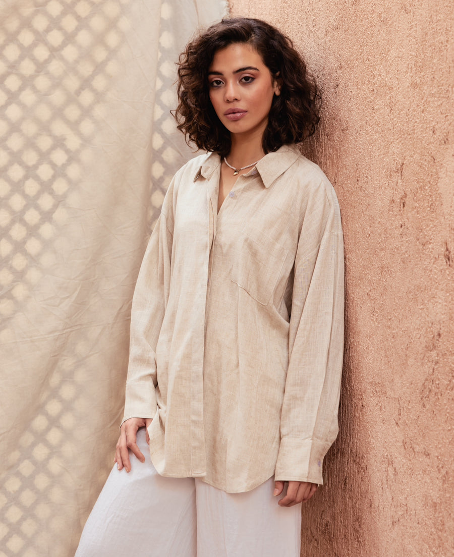 Good-Day Linen Shirt in Beige