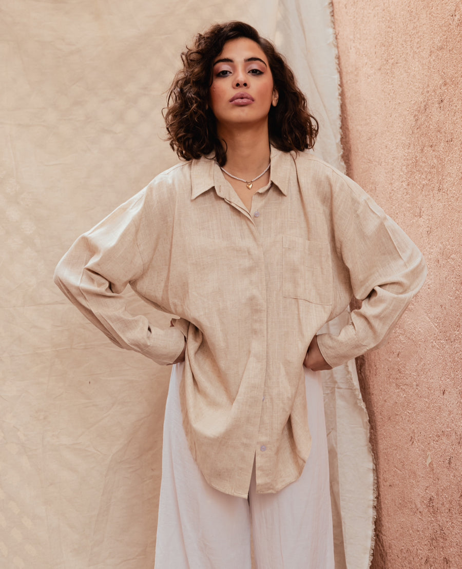 Good-Day Linen Shirt in Beige