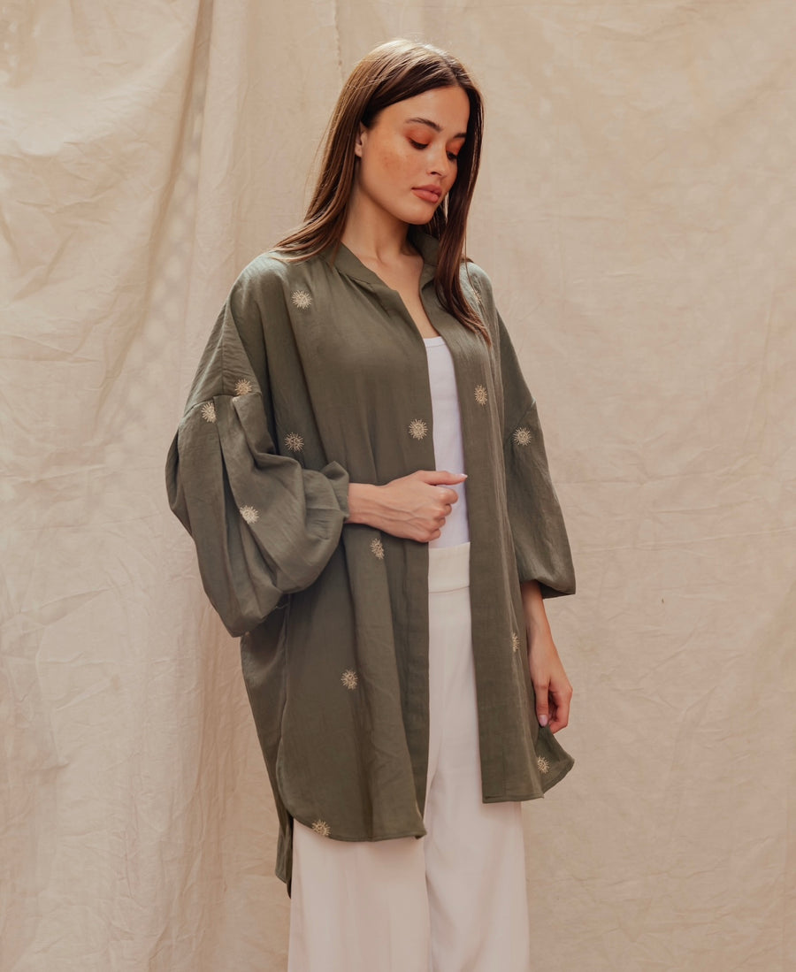 Puffy Sun Shirt in Olive