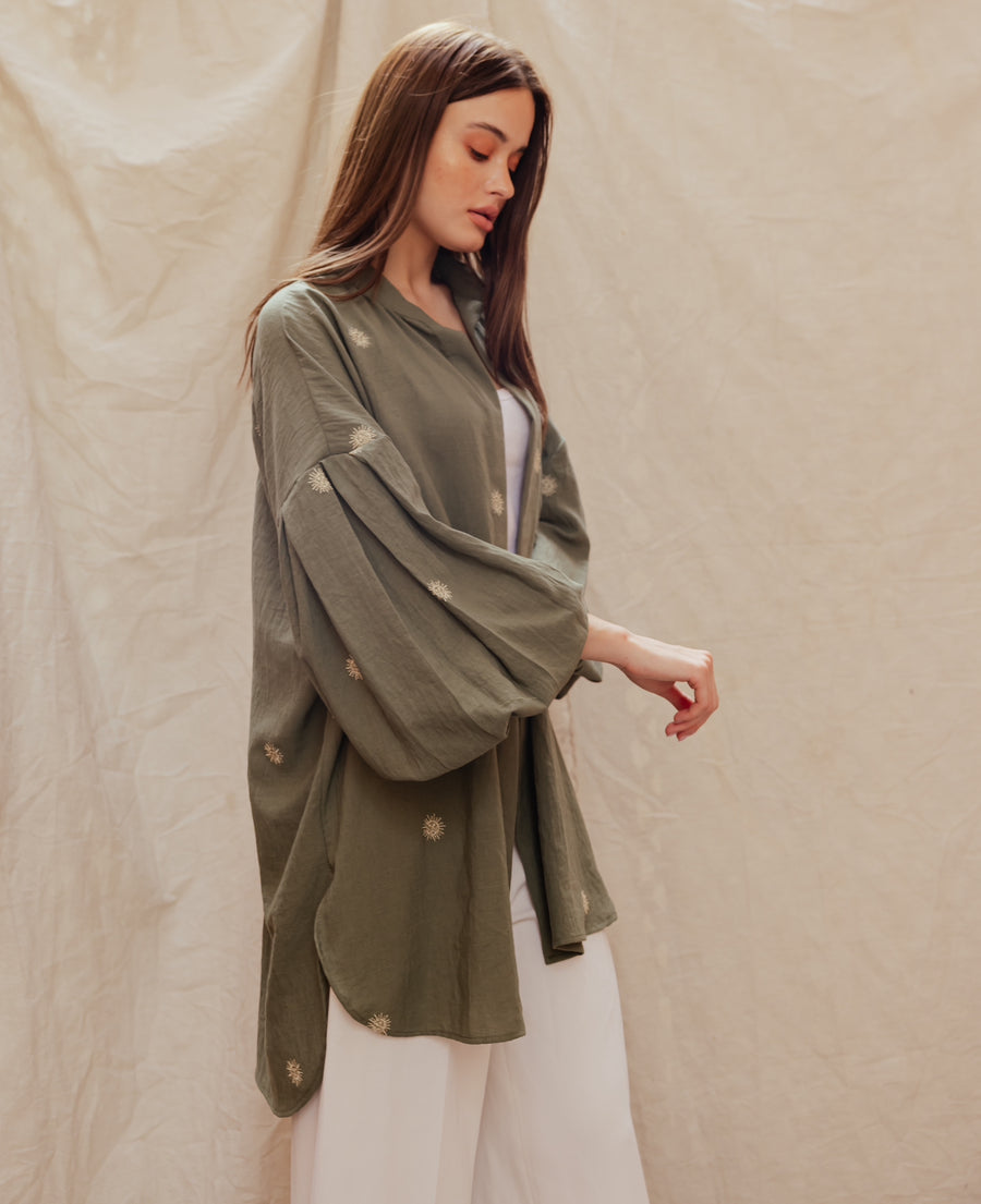 Puffy Sun Shirt in Olive