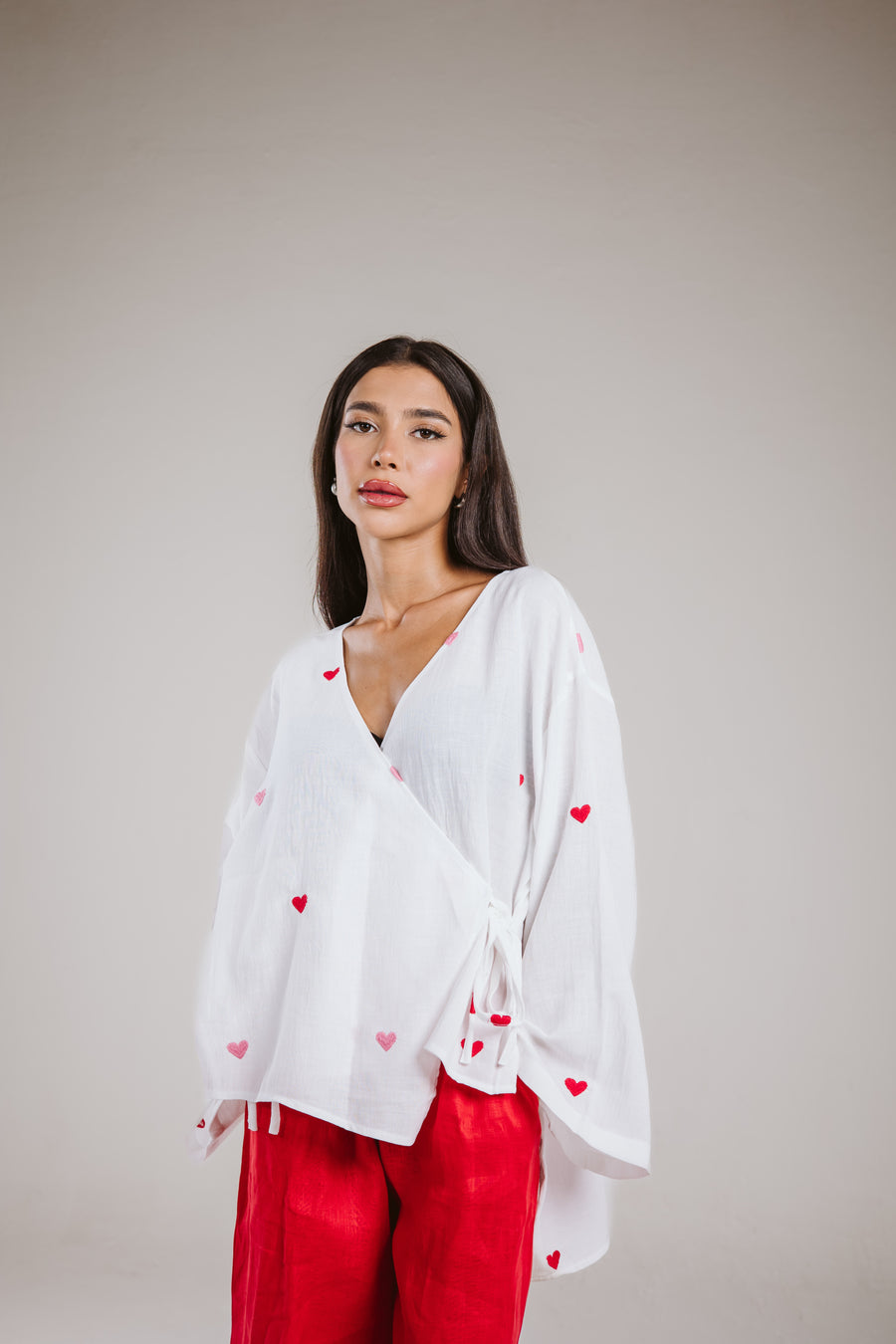 Wrap Me Top in Red-Rose