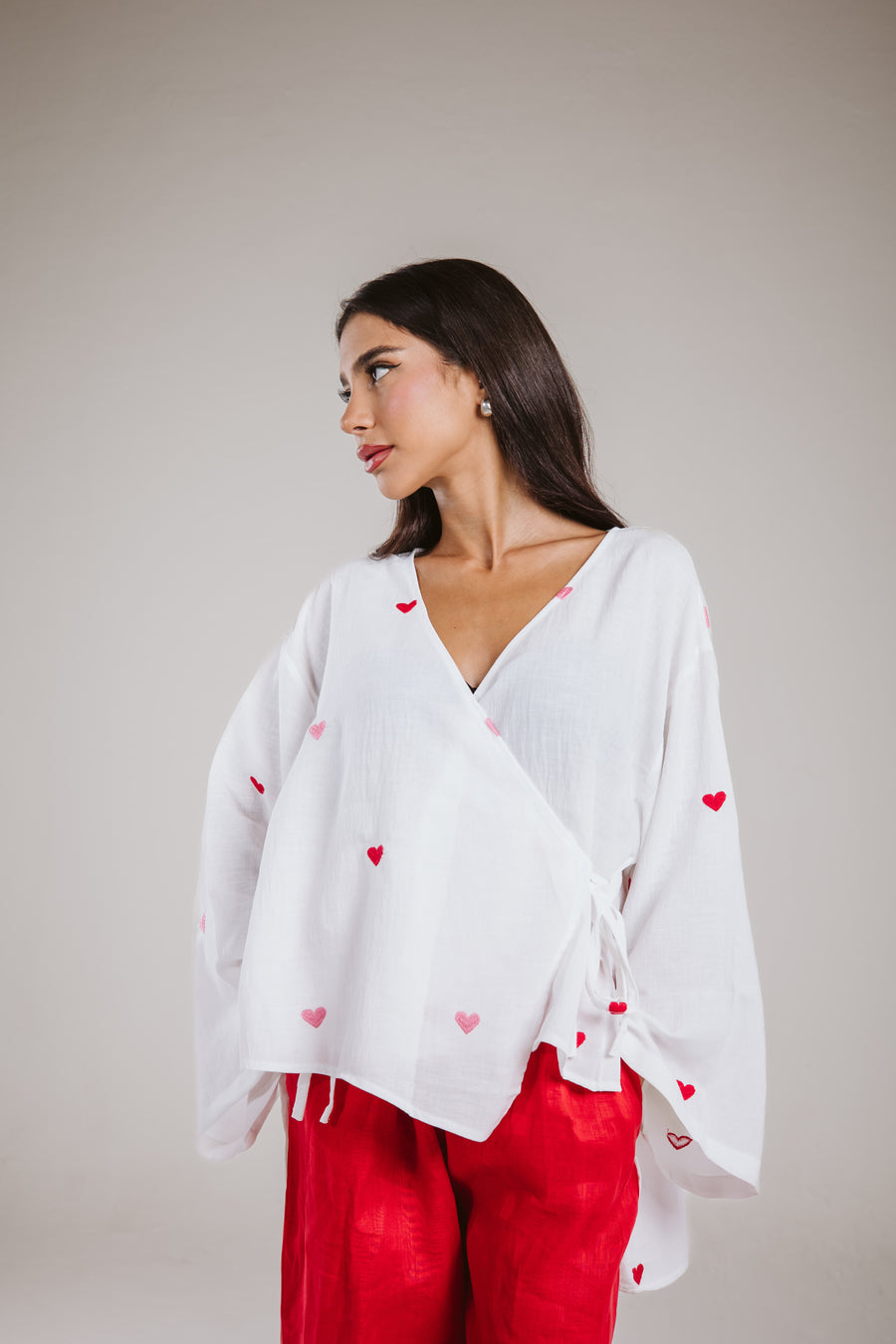 Wrap Me Top in Red-Rose