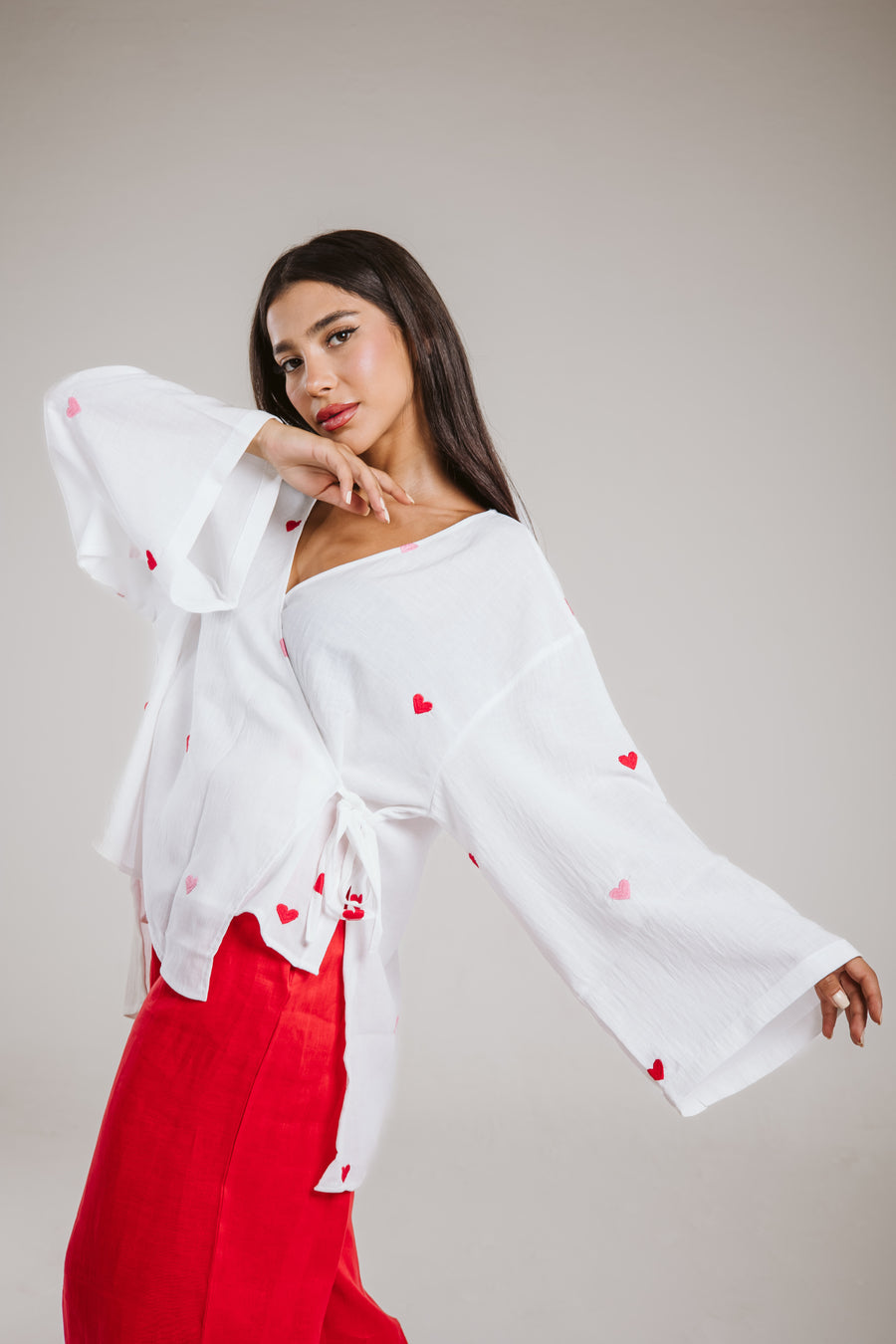 Wrap Me Top in Red-Rose