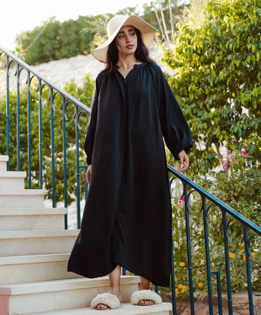 Cala Shirt Dress in Black