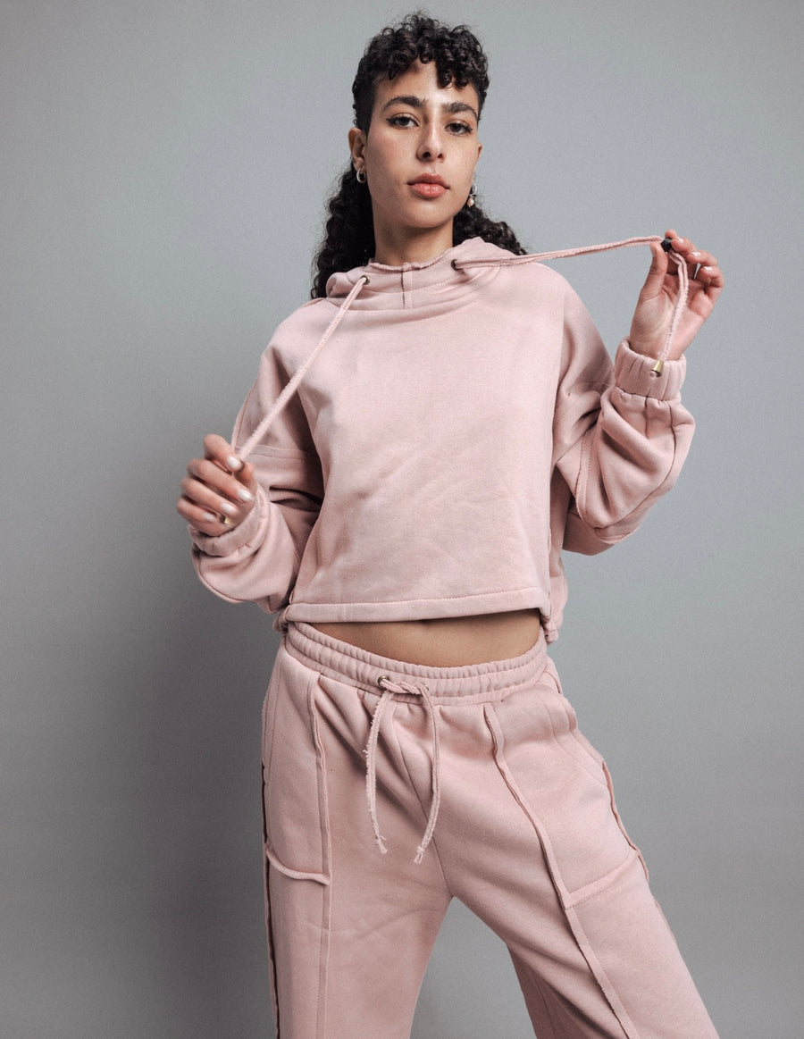 Cropped Hoodie in Pink