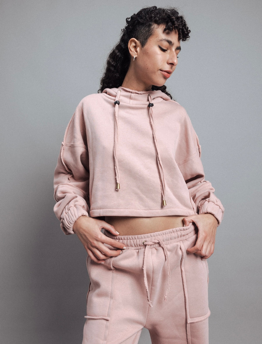 Cropped Hoodie in Pink