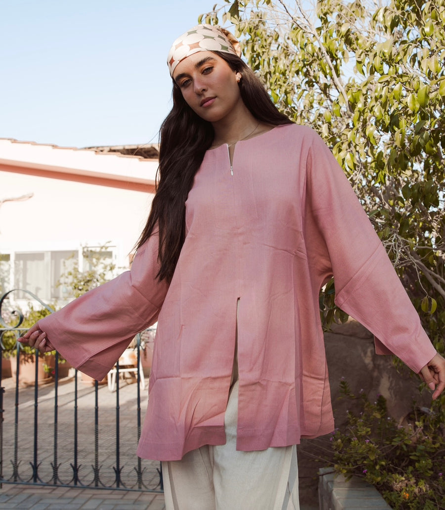 LALA Linen Top in Pink