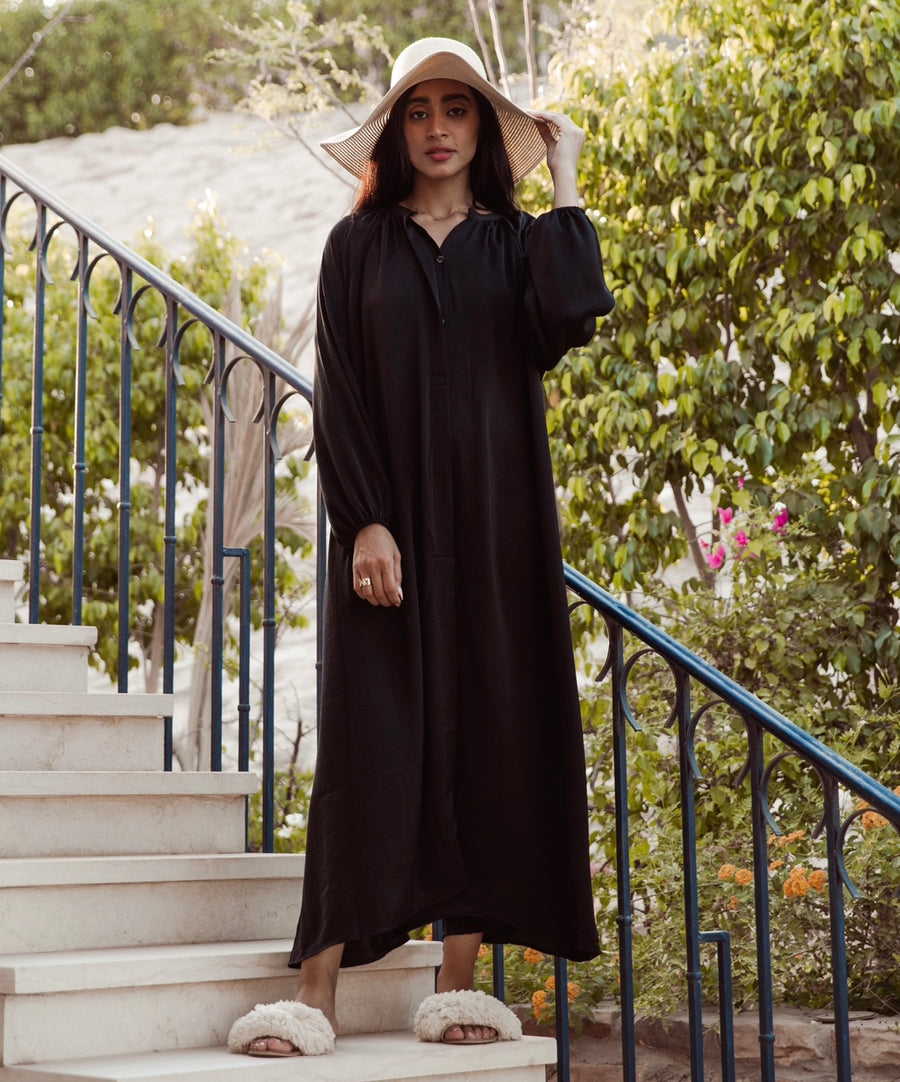 Cala Shirt Dress in Black