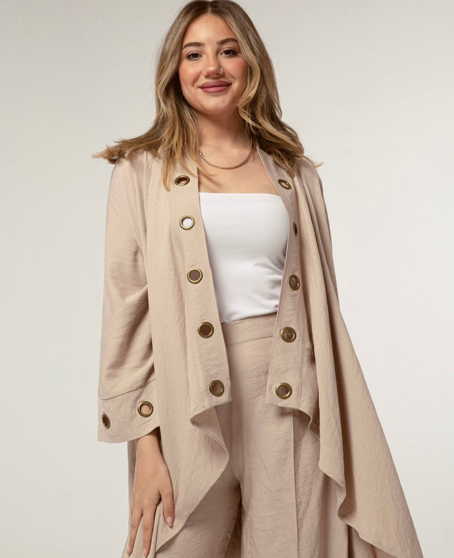 Hoopla Cardigan in Beige