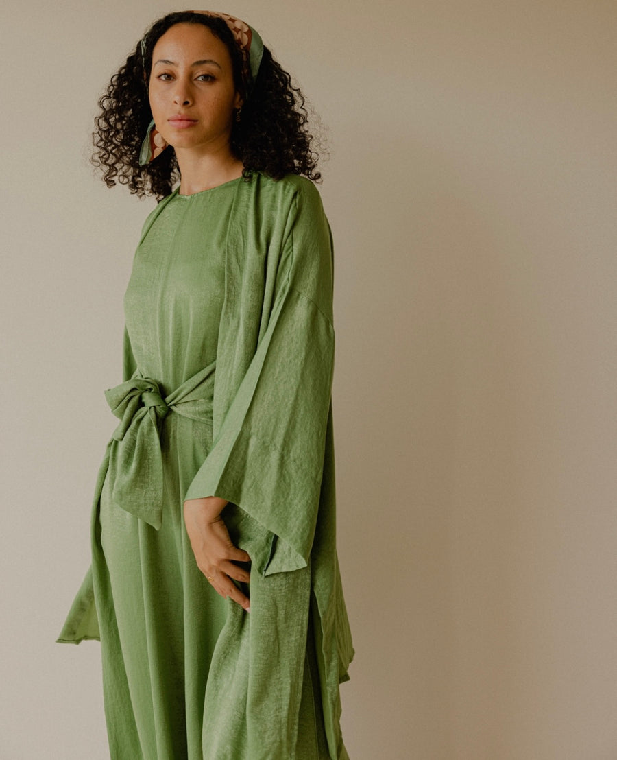 HOOReya Belted Jumpsuit in Green